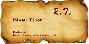 Révay Tibor névjegykártya